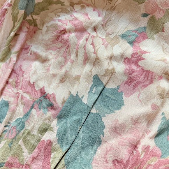 Vintage Floral Coquette Country Parisian soft girl style midi long sleeve dress - Picture 4 of 10